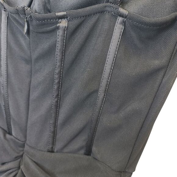 NWT Linlan Women's Black Sleeveless Ruched Corset Bodycon Mini Cocktail Dress XS - Picture 12 of 16